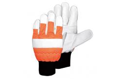 China Class 0 cut resistant Leather Chainsaw Gloves / Chainsaw Protective Gloves supplier