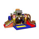 Construction Builder Combo Jumping House / Double Slides Inflatable Bouncy House for sale