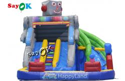 China Inflatable Bouncy Slides Custom Backyard Robot Themed Inflatable Water Slide With Pool supplier