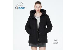 China Moderate Length Winter Coat White Cotton Jacket With Double Zipper And Attached Hood supplier
