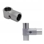 DYJ28-C01 OD28mm Flexible Industry Aluminum Lean Pipe Connector Corner Joint Metal Product for sale