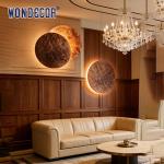 Modern Dual Metal Disc Wall Art Light Luxury LED Sconce for Living Room Bedroom Decor for sale