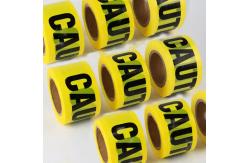 China Non-adheive Logo Printed Caution Tape PE Yellow Roll Warning Tape supplier