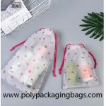 0.06mm Printed Transparent PE  Drawstring Storage Bag for sale
