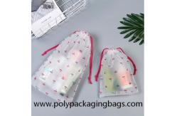 China 0.06mm Printed Transparent PE  Drawstring Storage Bag supplier