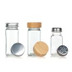 Kitchen Household Square Storage Jars 4oz Seasoning Bottle Glass Spice Jar With Various Lid for sale