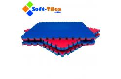 China Red Blue 1m×1m High Density Gym Mat , 30mm Foam Exercise Tiles supplier