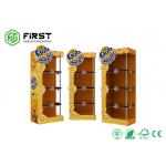 Custom Corrugated Cardboard POP Displays Floor Stands With Shelves For Supermarket for sale
