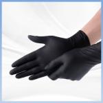 Black Textured Disposable sterile nitrile gloves For Healthcare Laboratory for sale