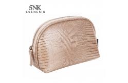 China Custom Waterproof Shell Shape Zippered PU Lipstick Makeup Toiletry Bag supplier