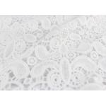 Embroidery White Stretch Lace Fabric , Water Soluble Guipure Lace Fabric For Wedding Dresses for sale