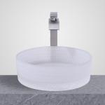Wall Mounted Glass Wash Basin Acid Matt Bathroom Countertop Vessel Sinks 24 Month Warranty for sale