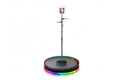 China Fashionable 360 Camera Booth Automatic Spinning Arm Rotating Camera Booth Led Glass supplier