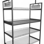 Q235 Retail Wire Display Racks Metal Free Standing Wire Display Racks With Wheels