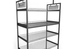 China Q235 Retail Wire Display Racks Metal Free Standing Wire Display Racks With Wheels supplier