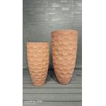 Improved Drainage Fiber Clay Planter with Textured Surface and Drainage Holes