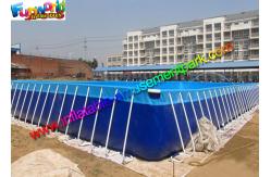 China Summer Rectangular PVC Water Inflatable Swimming Pools with Metal Frame supplier