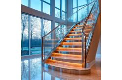 China High-Strength Stainless Steel Handrails with 12mm Toughened Glass Support supplier