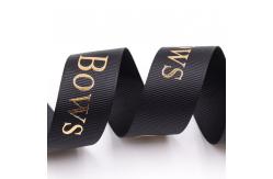 China Foil Print Grosgrain Ribbon Custom With Emboss Logo supplier