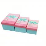 Custom Girlfriend Gift Box Packaging Hard Bow Pink Cardboard Packing With Lid for sale