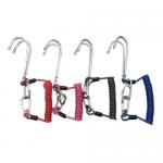 Diving Tool Coiled Tool Lanyard Steel Wire Rope Subsea Colored Lanyard With J Hook for sale