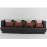 Black Oak Wood Long Banquette Sofa Sheraton Hotel Luxury Design With Pillows for sale