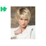 Fashion Synthetic Short Natural Straight No Lace Wig For Women Cap for sale