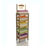 Juice Wine Display Stand Wooden Beer Display Rack 5 Layers for sale