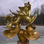 1M High Golden Casting Bronze Sculpture Sun Wheel Outdoor Bronze Statues for sale