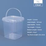 Printing Round 1 Liter Transparent Plastic Bucket for Chocolate Cookies Food Package