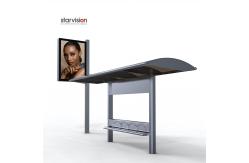 China No Rusted L4200mm Transit Bus Shelters With Pole Mounted Advertising Light Box supplier