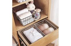 China Wire Storage Baskets Metal Wire Baskets Pantry Organization with Handles supplier