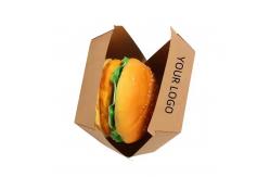 China Kraft Paper Hamburger Box with Custom Logo and Biodegradable Packaging supplier