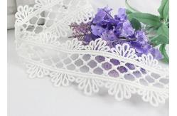 China Scalloped Water Soluble Lace Trim By The Yard , White Scalloped Edge Lace Ribbon supplier
