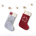 Felt Grey Christmas Stocking Craft Bulk Candy Bag Craft for sale