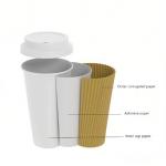Disposable Kraft Ripple Mini Cups 315ml Biodegradable Hot Drink Cups for sale