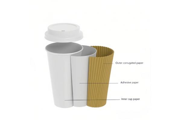 Disposable Kraft Ripple Mini Cups 315ml Biodegradable Hot Drink Cups