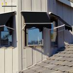Aluminium Retractable Window Awnings Polyester Acrylic Drop Arm Awnings for sale