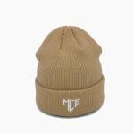 ISO9001 Brown Beanie Hats Embroidery Logo 58Cm Winter Hat For Adult for sale