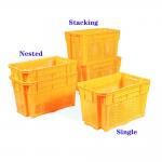 Mesh Style Customized Color Stackable Plastic Crate For Logistics Storage In Warehouse Space for sale