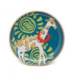Pottery Stoneware Lovely Design Cute Animal Printed Grey Green Halloween Dinner Plates Ceramic for sale