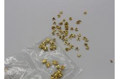 China Shiny Golden Zipper Bottom Stop Replacement , Brass Metal Zipper End Stop supplier