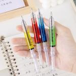 Creative Syringe Style Ballpoint Pen Colorful Oil Filling Plastic Ball Pen for sale