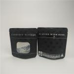 Matte Black Mylar Aluminum Foil Stand Up Pouch Medical Tobacco Leaf Packaging for sale