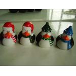 Colorful Funny Plastic Ducks With Snowman Painting , Rubber Bath Toys Eco Friendly for sale