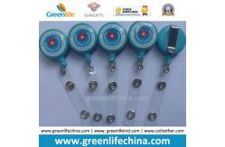China Plastic Sky Blue Retractable ID Card Clip Badge Holder Reel supplier