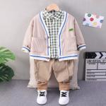 Children'S Outfit Sets Kids Plaid Cardigan Sets Boys Autumn Sets for sale