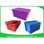 Blue  PP Plastic Attached Lid Containers , plastic storage boxes with lids for sale