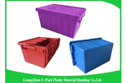 China Blue  PP Plastic Attached Lid Containers , plastic storage boxes with lids supplier