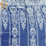 French Sequence White Bridal Sequin Lace Fabric for Wedding Dress for sale